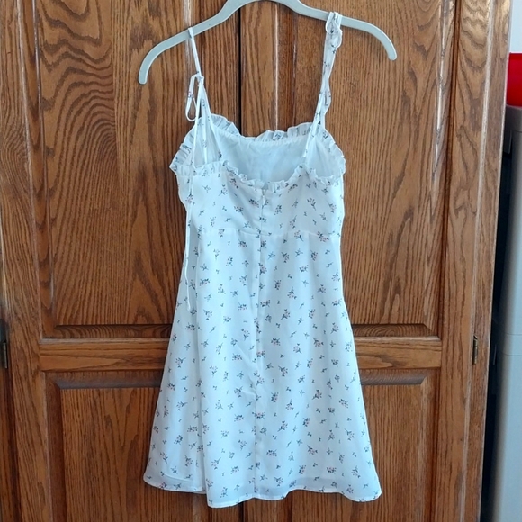 Lulus NWT Women's XS Wildflower Floral Print Tie-Strap Mini Dress White Multi - Picture 6 of 11